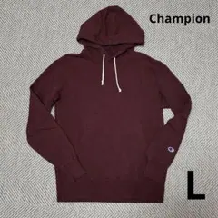 Champion 袖ロゴ バーガンディ フード付きパーカー L