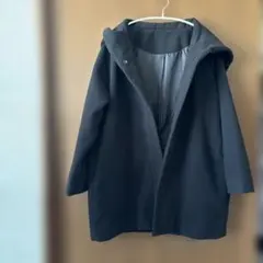 ナノユニバース フード付きコート　黒　フード nanouniverse コート