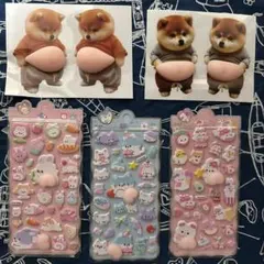 5点セット 3Dぷくぷくシール デコ　立体ステッカー おしりシール　シール帳