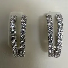 ダイヤモンド フープピアス 両耳用 K18WG D0.5ct シンプル - メルカリ