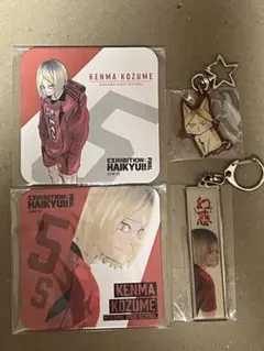 ハイキュー展 孤爪研磨 コースター アニマル チャーム メタルキーホルダー