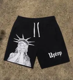 Uptop 自由の女神 プリント ハーフパンツ ブラック swag drip