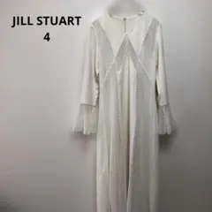 【JILL STUART】クリーム色 ロングドレス・ワンピース メッシュ ４