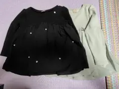 Soran様専用プチマイン ブラック・ライトグリーンチュニックセット 110