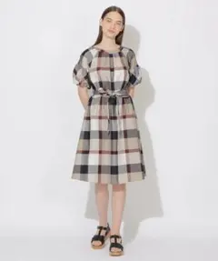 ブルーレーベルクレストブリッジ ツイルパフスリーブドレス / ワンピース 38