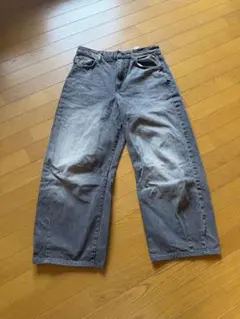 ZARA ザラ ブラック グレー バギーデニム バレルレッグジーンズ ジーパン