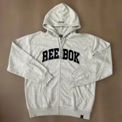 リーボック　メンズパーカーＬサイズ 前あき　グレー