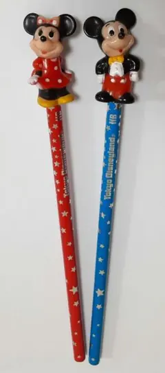 レトロ　東京ディズニーランド　ミッキー&ミニーマウス　鉛筆2本セット