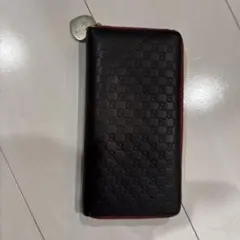 GUCCI GG マイクロシマ　ブラックレザー　長財布