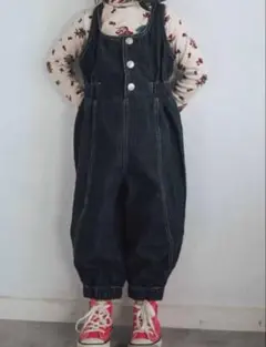 ソフトチーズ　デニムサロペット　100 しまむら