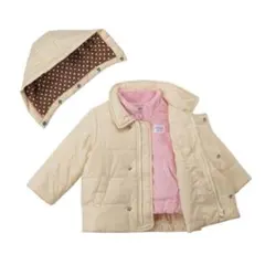 mikihouseミキハウス 3WAYジャンパー アイボリー フード ベスト付き