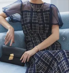 美品アサクラビスチェ風ツィードマーメイドドレスワンピース