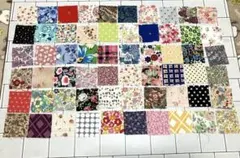 パッチワーク　キルトトップ　ハンドメイド　三角つなぎ ハンドメイド 未完成パッチワークキルトトップ「三角つなぎ」81枚