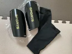 未使用レガース サッカー/フットサル　すねあて Lブラック、レガース入れ付き