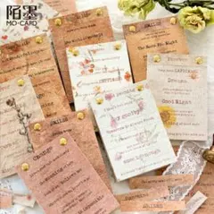 【150枚】豆本　英字　コラージュ 花信风系列6種 おすそ分け 紙モノ　素材