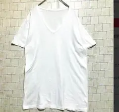ホワイト Vネック Tシャツ ゆったり