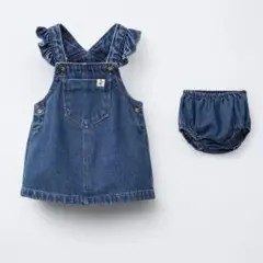 ZARA フリル付きデニムジャンパースカート 74cm ザラベビー