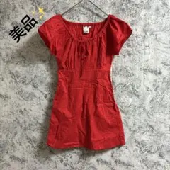 美品✨X-girl エックスガール　ミニワンピース【M】レッド　ロゴ　カジュアル