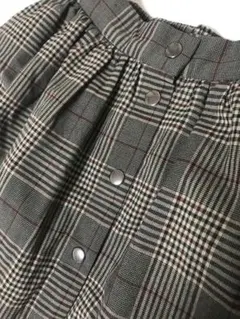 【LOWRYSFARM】チェック柄 フレアスカート ブラウン