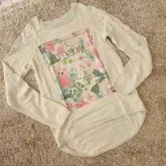 H&M フラワープリント薄手コットンニットソー　160