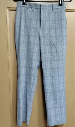 ユニクロLサイズ　グレー✕ブルー　チェック スラックス