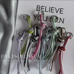 高品質バイカラーPUレザーストラップチャーム♡シルバー×カラフル1個115円