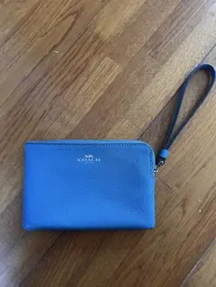 COACH 青 レザー ポーチ