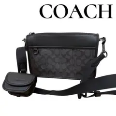 【極美品】COACH コーチ メンズ ショルダーバッグ シグネチャー ポーチ付き