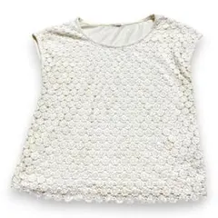 シンプリシテェ　ノースリーブ花柄レースTシャツ　F　カットソー　a1739