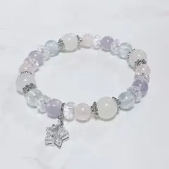スターチャーム ローズオーラ×ラベンダーアメジスト×アクアマリン 天然石ブレス
