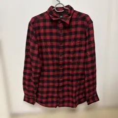 ユニクロ UNIQLO ネルシャツ 長袖 Ｍ　チェック レッド ブラック 赤 黒