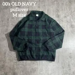 00's OLD NAVYオールドネイビー プルオーバー短丈ブラックウォッチ柄M