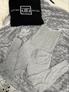 グレー スリップオンオールインワン