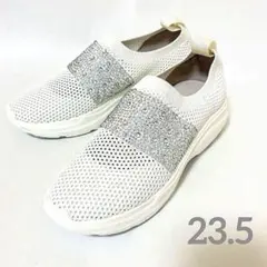 スタッカート　STACCATO メッシュスニーカー ホワイト グリッター 美品 スタッカート STACCATO メッシュスニーカー ホワイト グリッター 美品