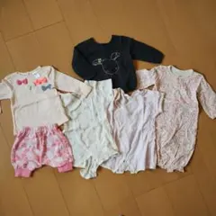H&M リボン付きトップスとパンツとロンパースセット