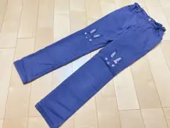 mezzo piano ウサギ刺繍 ロングパンツ ネイビー