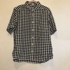 レディース　白黒 ギンガムチェック　 半袖シャツ GU Sサイズ