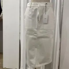 HYKEデニムスカート　ホワイトのサムネイル