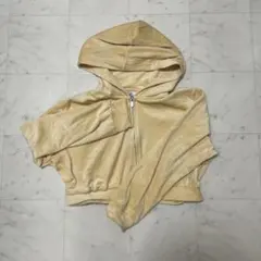 H&M DIVIDED ベロア生地 イエローパーカー