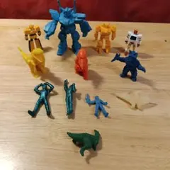 【当時物】昭和レトロ ロボット ガン消し ミニフィギュア 12点まとめ売り