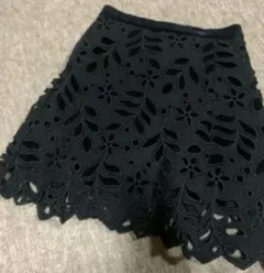 SEE BY CHLOE　花柄レーススカート 36 黒