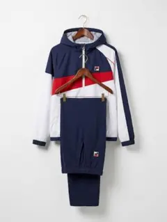 FILA フィラ ナイロン セットアップ 上下 XS ネイビー×ホワイト×レッド