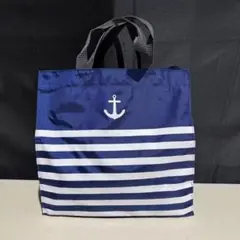 美品 ikari エコバッグ　ボーダー