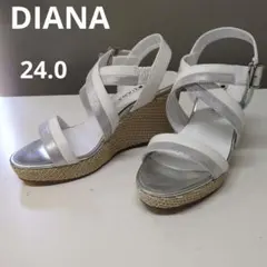 DIANA ウェッジソール　サンダル 24.0　クロスベルト