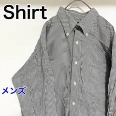 YBE37【US輸入】LANDS' END　長袖シャツ【メンズL相当】ストライプのサムネイル