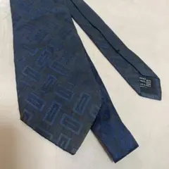 GUCCI シルクネクタイ ダークブルー 幾何学模様