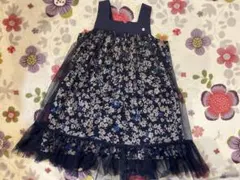 花柄ノースリーブワンピース（ネイビー）