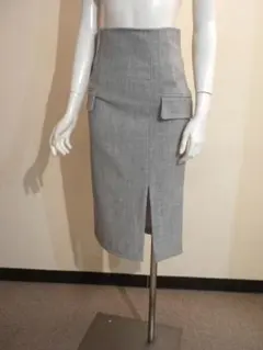 新品25AW◆リナシメント◆人気ライトグレー！全方向”美形”タイトスカート！S