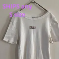 SHIPS any PARISロゴ　半袖Tシャツ　S ホワイト　シップスエニィのサムネイル