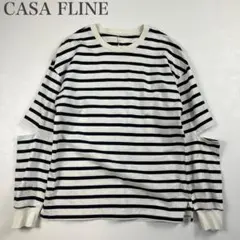 カーサフライン 美品 バックオープン ボーダー カットソー エルボーカット